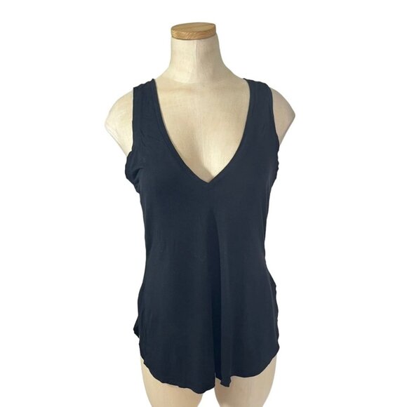Aritzia tank top women's XS black v neck soft Babaton - Picture 1 of 7